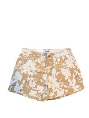 Old Navy hibiscus print Women's size 4 Tan and White Floral Shorts